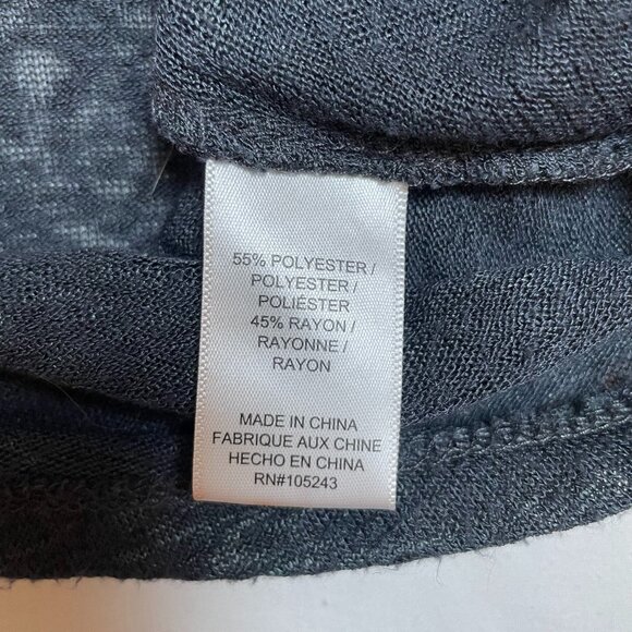 Bobeau Top Twist Front Hem Long Sleeve Lightweight Heathered Dark Gray Size M - Picture 12 of 13